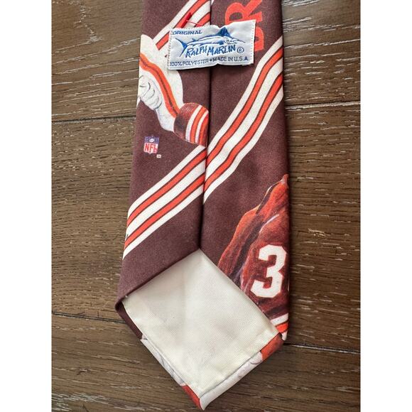 Vintage Ralph Marlin Tie Cleveland Browns 1990 Orange Brown Team Stripes - Picture 9 of 9